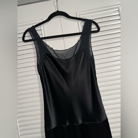 ABS Evening By Allen Schwartz Black‎ Satin Dress (4) - Picture 3 of 10